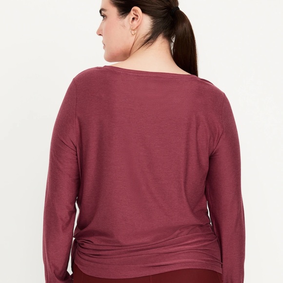 NWT OLD NAVY CloudMotion Side-Tie Tunic COLOR DARK REDWOOD SIZE LARGE - Picture 6 of 9